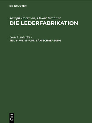 cover image of Weiss- und Sämischgerbung
